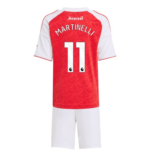 Stroje piłkarskie Arsenal Gabriel Martinelli #11 Koszulka Podstawowej dla dzieci 2025-26 Krótki Rękaw (+ szorty)
